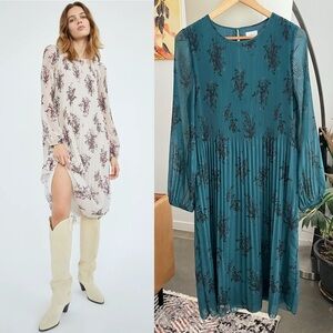 Aritzia Teal Floral Midi Dress & Cream Floral Midi Dress